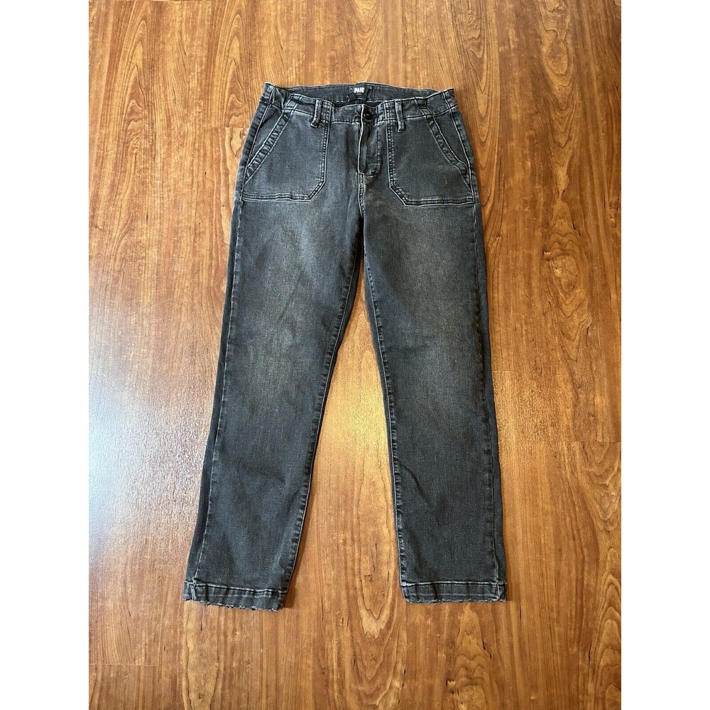 Paige Jeans Womens 28 Black Gray Fade Mid Rise Mayslie Ankle Straight 29x27